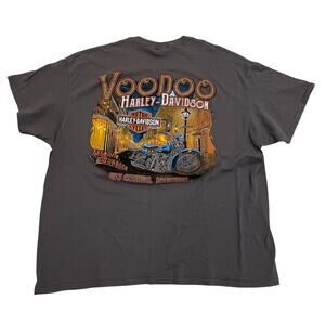 Harley-Davidson Voodoo New Orleans LA Graphic T-Shirt, XL | Gray Biker Tee